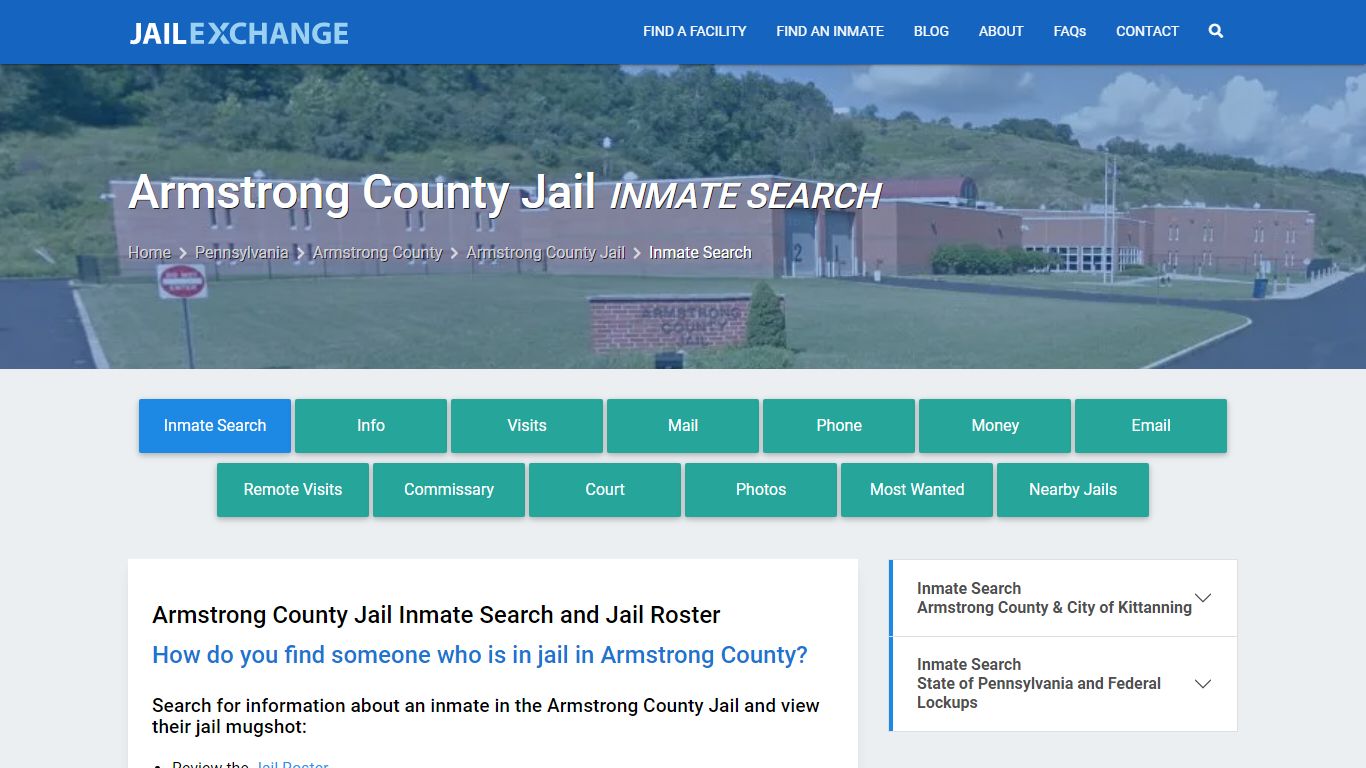 Armstrong County Jail Inmate Search - Jail Exchange